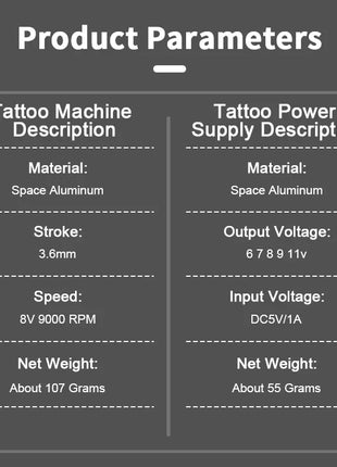DMTATTOO Mini Rocket Tattoo Machine Set Japan Motor Wireless Tattoo