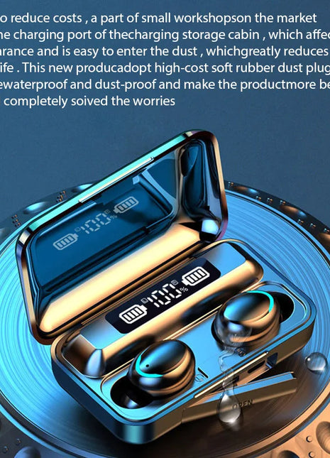 F9 Wireless Earphones LED Dislpaly Binaural TWS Wireless Bluetooth