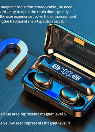 F9 Wireless Earphones LED Dislpaly Binaural TWS Wireless Bluetooth