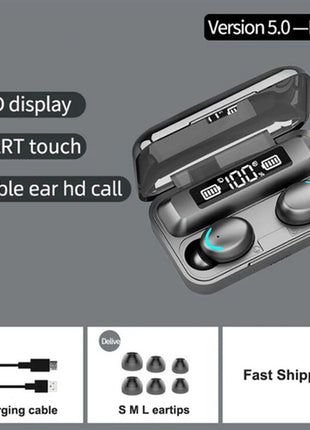 F9 Wireless Earphones LED Dislpaly Binaural TWS Wireless Bluetooth