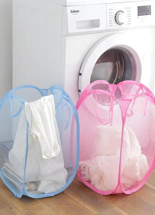 Foldable Color Mesh Clothes Dirty Clothes Basket Household Mesh Dirty