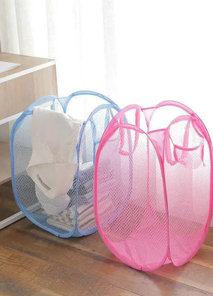 Foldable Color Mesh Clothes Dirty Clothes Basket Household Mesh Dirty