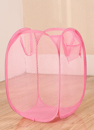 Foldable Color Mesh Clothes Dirty Clothes Basket Household Mesh Dirty
