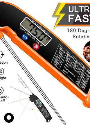 Foldable Digital Food Thermometer for Meat Water Milk Cooking Food