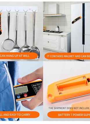 Foldable Digital Food Thermometer for Meat Water Milk Cooking Food