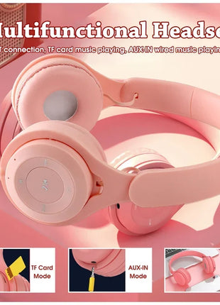 Foldable Sport Gaming Macaron Headphones Y08 Bluetooth Headset Stereo