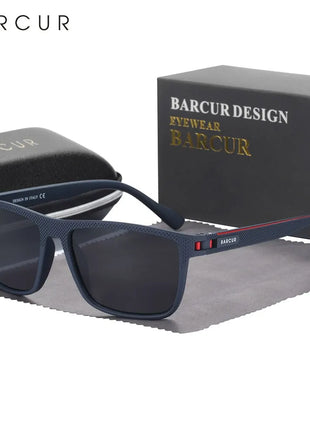 BARCUR Design TR90 Sunglasses Men Polarized Light Weight Sports Sun