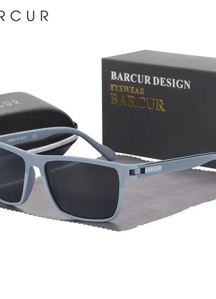 BARCUR Design TR90 Sunglasses Men Polarized Light Weight Sports Sun