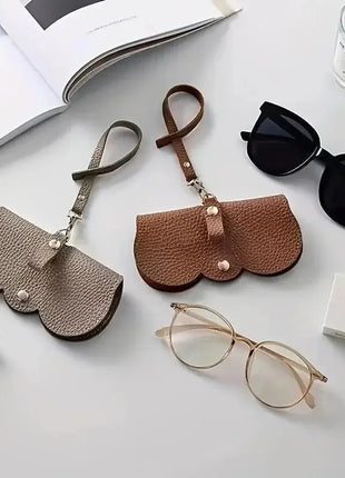 Litchi Embossed Glasses Cover Cute Hanging PU Leather Sunglasses