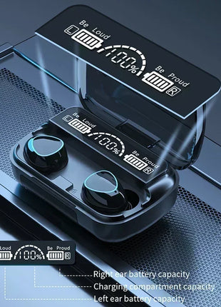 M10 Bluetooth Earphones Handfree LED Dispay Bluetooth Headphones HiFi