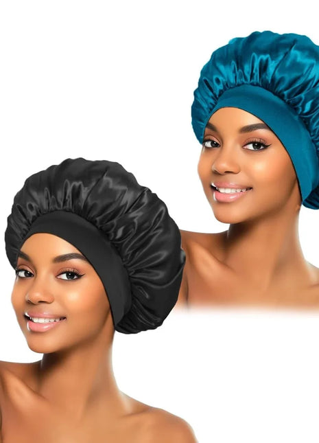 Newly Satin Night Hair Cap Women's Solid Sleeping Hat Sleep Care
