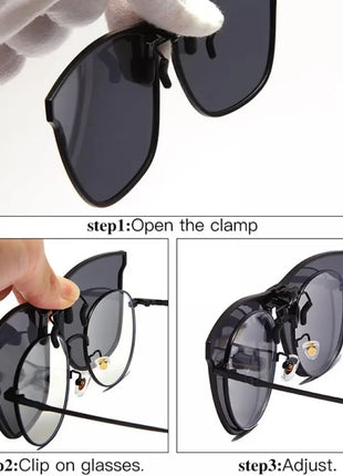 Polarized Clip on Sunglasses Men Car Driver Goggles Night Vision