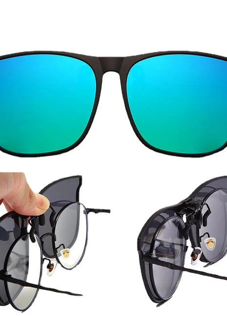 Polarized Clip on Sunglasses Men Car Driver Goggles Night Vision