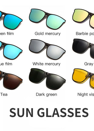 Polarized Clip on Sunglasses Men Car Driver Goggles Night Vision