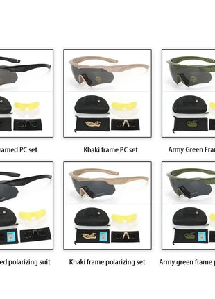 Military Tactical Goggles CS Airsoft Windproof Shooting Glasses HD 3