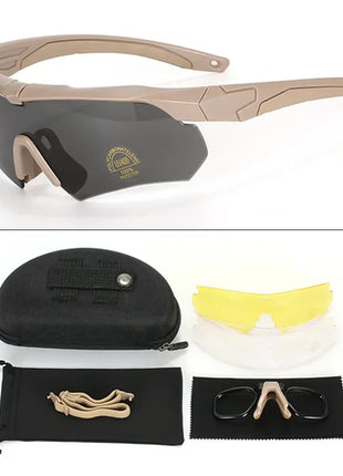 Military Tactical Goggles CS Airsoft Windproof Shooting Glasses HD 3