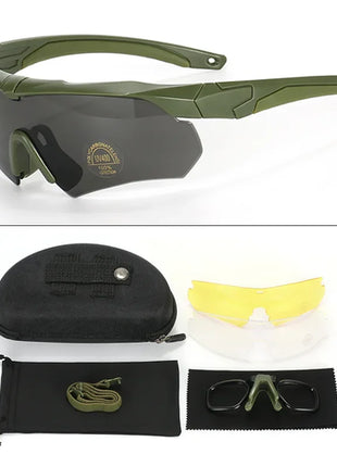 Military Tactical Goggles CS Airsoft Windproof Shooting Glasses HD 3