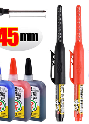 45mm Waterproof Deep Hole Marker Pens Long Nib Head Carpenter Pen