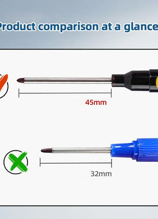 45mm Waterproof Deep Hole Marker Pens Long Nib Head Carpenter Pen