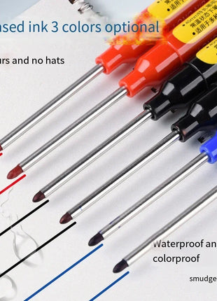 45mm Waterproof Deep Hole Marker Pens Long Nib Head Carpenter Pen