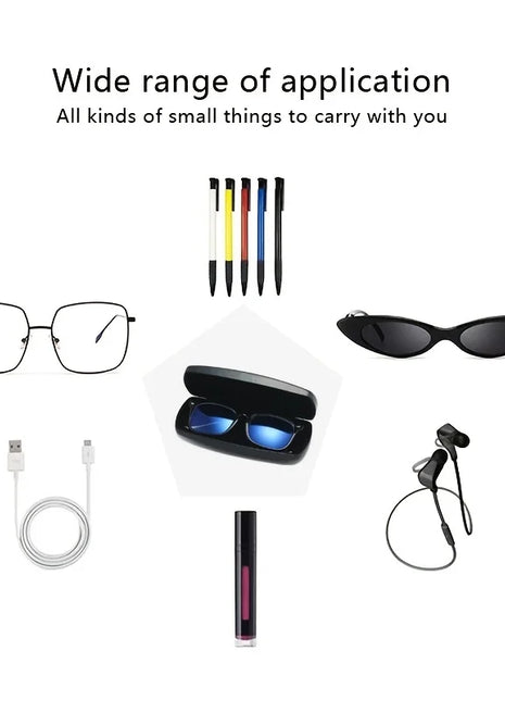 Portable Zipper Carabiner Sunglasses Protector Box Hard Eye Glasses