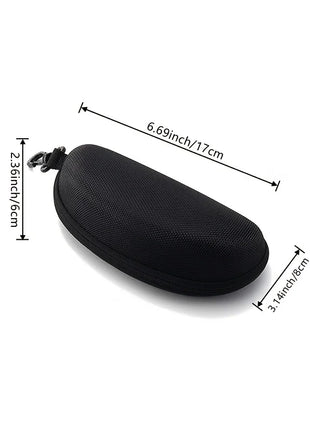 Portable Zipper Carabiner Sunglasses Protector Box Hard Eye Glasses