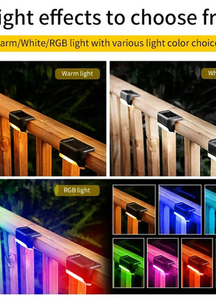 1-8 Pack Led Solar Step Lights Outdoor Fence Garden Lamp for Stairs