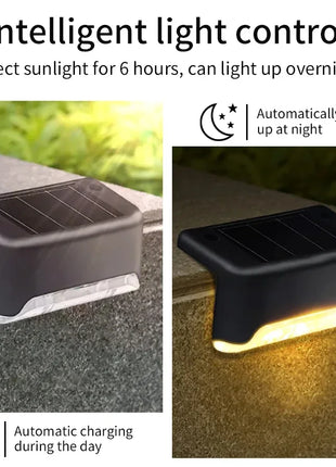 1-8 Pack Led Solar Step Lights Outdoor Fence Garden Lamp for Stairs