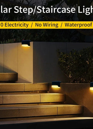 1-8 Pack Led Solar Step Lights Outdoor Fence Garden Lamp for Stairs