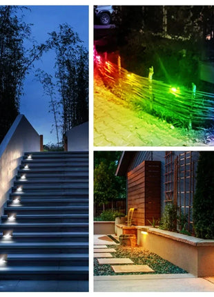 1-8 Pack Led Solar Step Lights Outdoor Fence Garden Lamp for Stairs