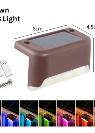 1-8 Pack Led Solar Step Lights Outdoor Fence Garden Lamp for Stairs