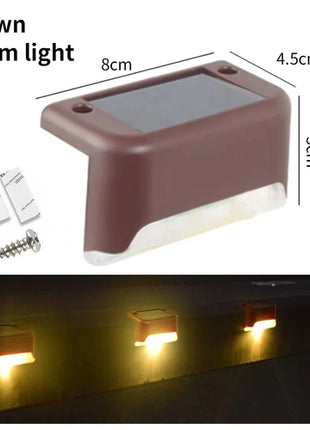 1-8 Pack Led Solar Step Lights Outdoor Fence Garden Lamp for Stairs