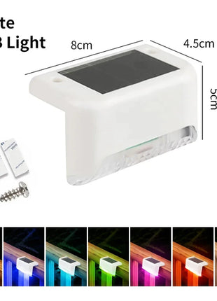 1-8 Pack Led Solar Step Lights Outdoor Fence Garden Lamp for Stairs