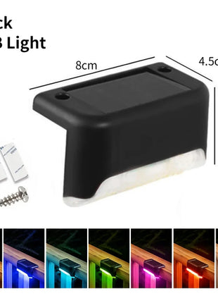 1-8 Pack Led Solar Step Lights Outdoor Fence Garden Lamp for Stairs