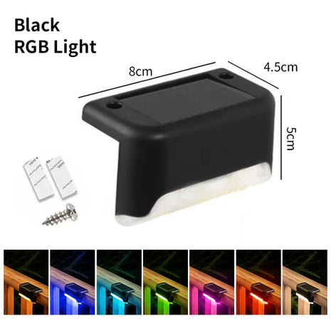 1-8 Pack Led Solar Step Lights Outdoor Fence Garden Lamp for Stairs