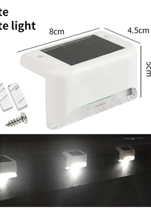 1-8 Pack Led Solar Step Lights Outdoor Fence Garden Lamp for Stairs