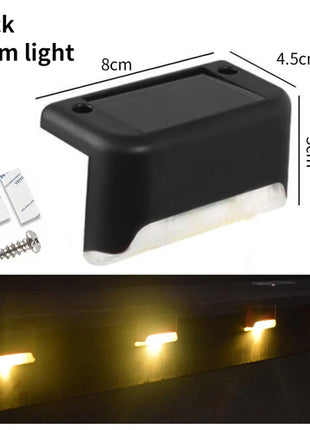 1-8 Pack Led Solar Step Lights Outdoor Fence Garden Lamp for Stairs