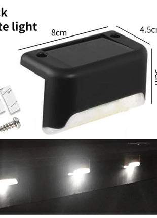 1-8 Pack Led Solar Step Lights Outdoor Fence Garden Lamp for Stairs