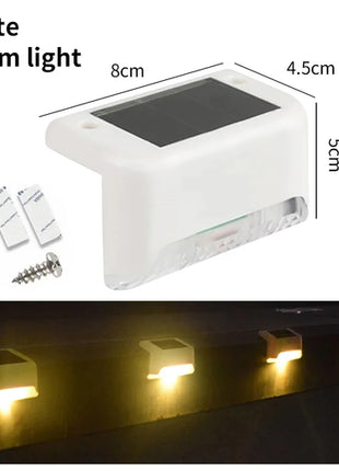 1-8 Pack Led Solar Step Lights Outdoor Fence Garden Lamp for Stairs