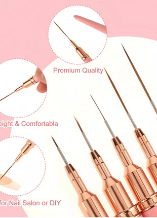 5pcs Nail Art Liner Brush Set UV Gel Nail Brushes Kits French Stripe