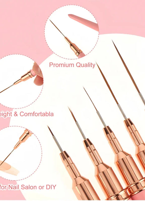 5pcs Nail Art Liner Brush Set UV Gel Nail Brushes Kits French Stripe
