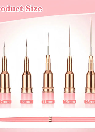 5pcs Nail Art Liner Brush Set UV Gel Nail Brushes Kits French Stripe