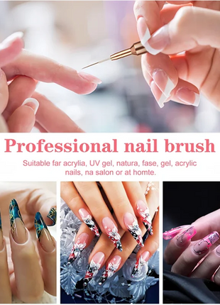 5pcs Nail Art Liner Brush Set UV Gel Nail Brushes Kits French Stripe