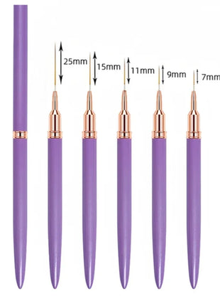 5pcs Nail Art Liner Brush Set UV Gel Nail Brushes Kits French Stripe