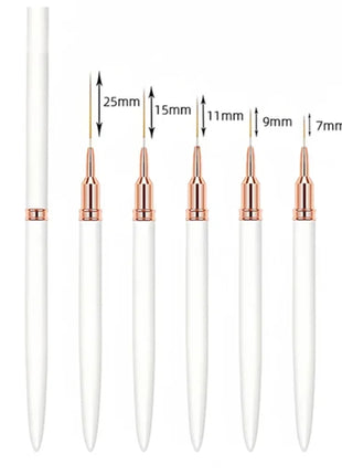 5pcs Nail Art Liner Brush Set UV Gel Nail Brushes Kits French Stripe