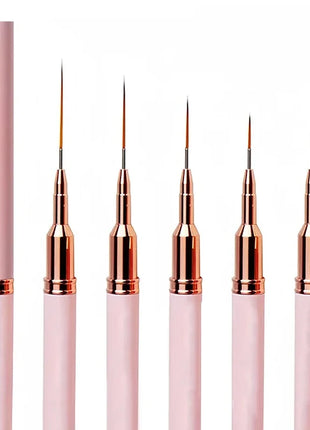 7/9/11/15/25mm Nail Liner Brush Set UV Gel Nail Brushes Kits 5pcs