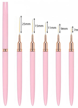 7/9/11/15/25mm Nail Liner Brush Set UV Gel Nail Brushes Kits 5pcs