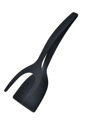 New 2 in 1 Grip Flip Spatula Tongs Egg Flipper Spatula Nylon Non Stick