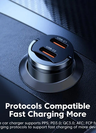 Toocki Mini PD 45W Car Charger Pull Ring Fast Charging USB C Phone