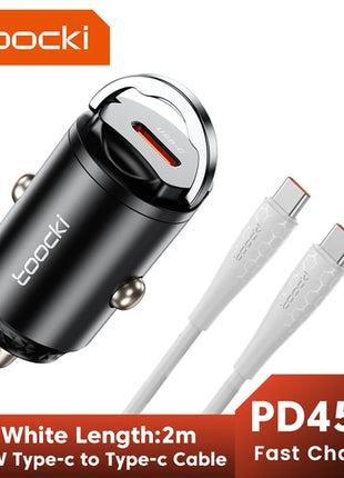 Toocki Mini PD 45W Car Charger Pull Ring Fast Charging USB C Phone
